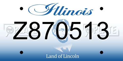 Z870513 Illinois License Plate