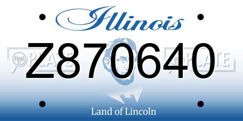 Z870640 Illinois License Plate