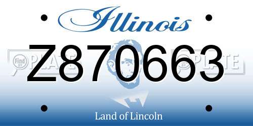 Z870663 Illinois License Plate