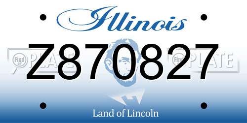 Z870827 Illinois License Plate
