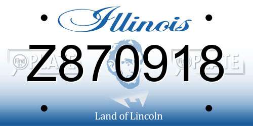 Z870918 Illinois License Plate