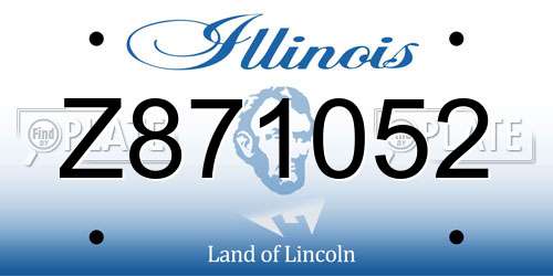 Z871052 Illinois License Plate