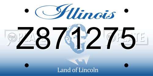 Z871275 Illinois License Plate