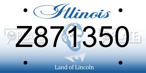 Z871350 Illinois License Plate