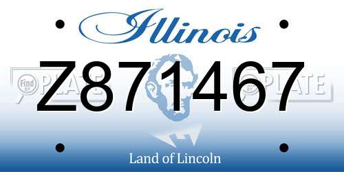 Z871467 Illinois License Plate