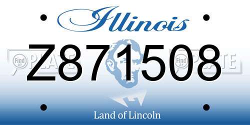 Z871508 Illinois License Plate