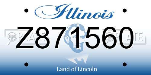 Z871560 Illinois License Plate
