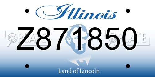 Z871850 Illinois License Plate
