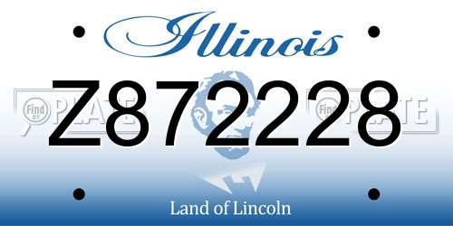 Z872228 Illinois License Plate
