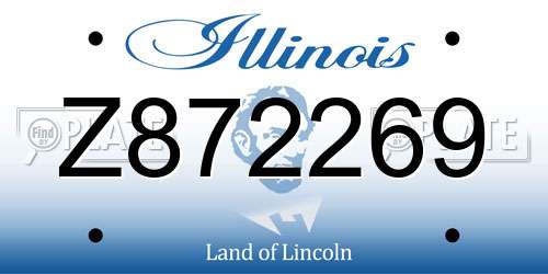 Z872269 Illinois License Plate