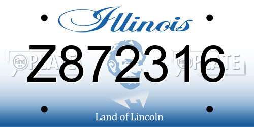 Z872316 Illinois License Plate