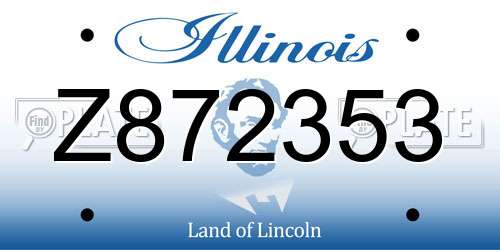 Z872353 Illinois License Plate