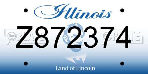 Z872374 Illinois License Plate
