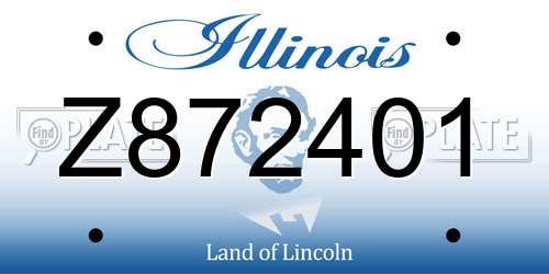Z872401 Illinois License Plate