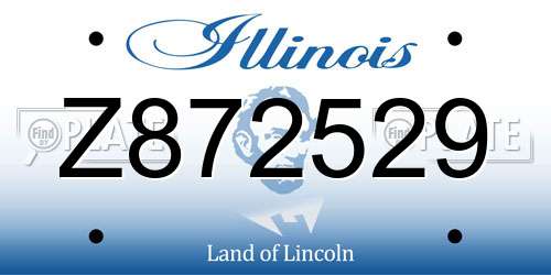 Z872529 Illinois License Plate