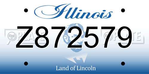 Z872579 Illinois License Plate