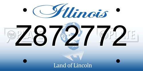 Z872772 Illinois License Plate