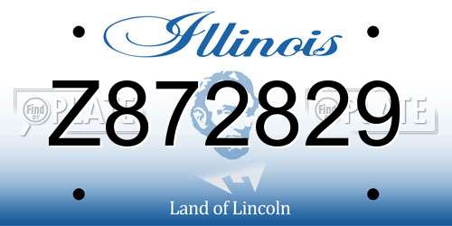 Z872829 Illinois License Plate