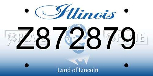 Z872879 Illinois License Plate