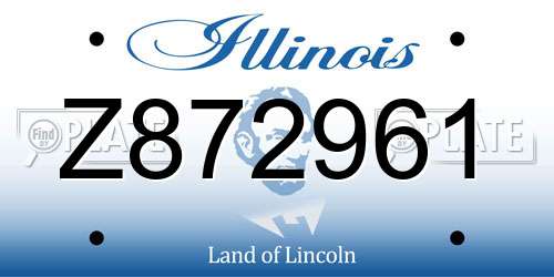 Z872961 Illinois License Plate