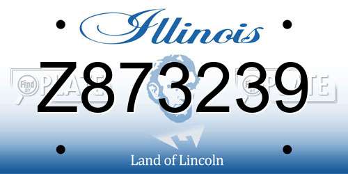 Z873239 Illinois License Plate