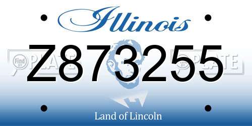 Z873255 Illinois License Plate