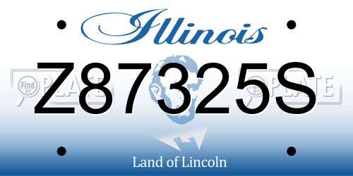 Z87325S Illinois License Plate