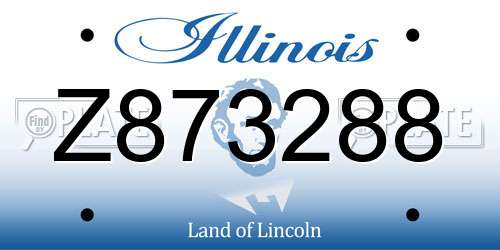 Z873288 Illinois License Plate