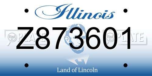 Z873601 Illinois License Plate