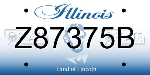 Z87375B Illinois License Plate