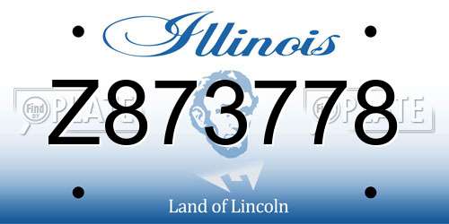 Z873778 Illinois License Plate