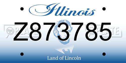 Z873785 Illinois License Plate