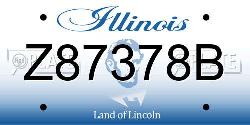 Z87378B Illinois License Plate