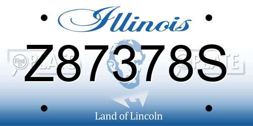 Z87378S Illinois License Plate
