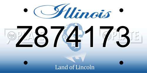 Z874173 Illinois License Plate