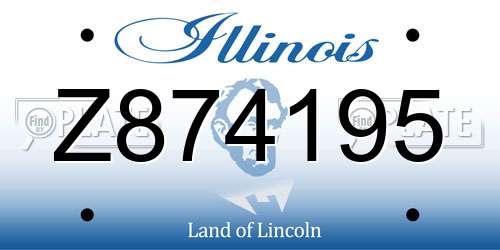 Z874195 Illinois License Plate