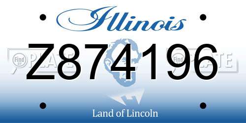 Z874196 Illinois License Plate