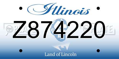 Z874220 Illinois License Plate