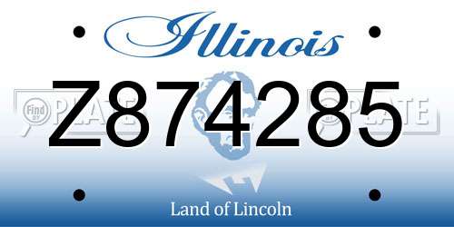 Z874285 Illinois License Plate