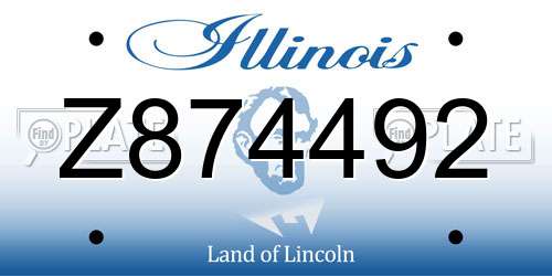 Z874492 Illinois License Plate