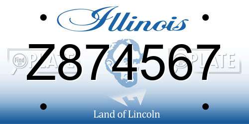 Z874567 Illinois License Plate