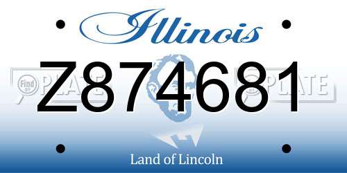 Z874681 Illinois License Plate