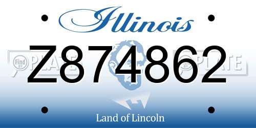 Z874862 Illinois License Plate