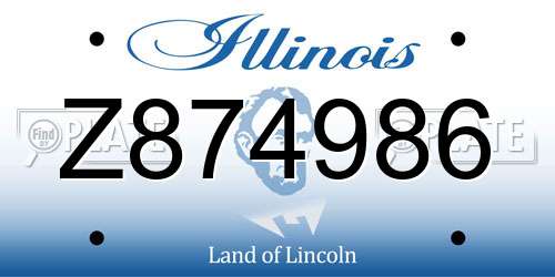 Z874986 Illinois License Plate