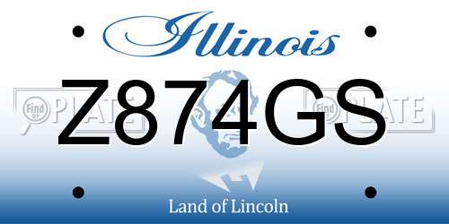 Z874GS Illinois License Plate