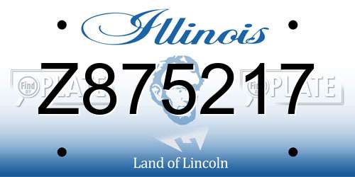 Z875217 Illinois License Plate