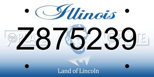 Z875239 Illinois License Plate