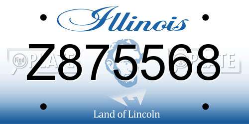 Z875568 Illinois License Plate