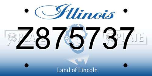 Z875737 Illinois License Plate