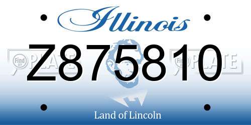 Z875810 Illinois License Plate